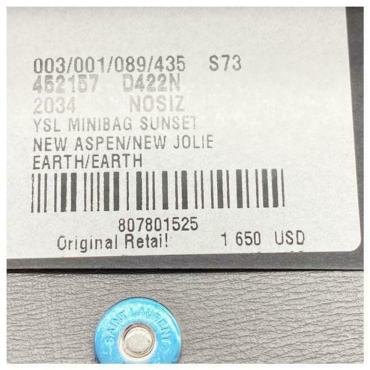 Saint Laurent Monogram Sunset Chain Wallet Calfskin Earth Grey Leather Shoulder Bag