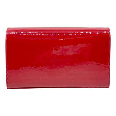 Saint Laurent Monogram Kate Chain Wallet Medium Envelope Red Patent Leather Cross Body Bag