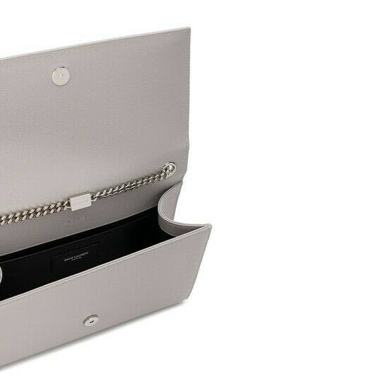Saint Laurent Monogram Kate New Small Grey Leather Cross Body Bag