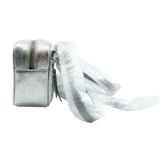 Saint Laurent Camera Bag Lou Monogram Silver Leather Satchel