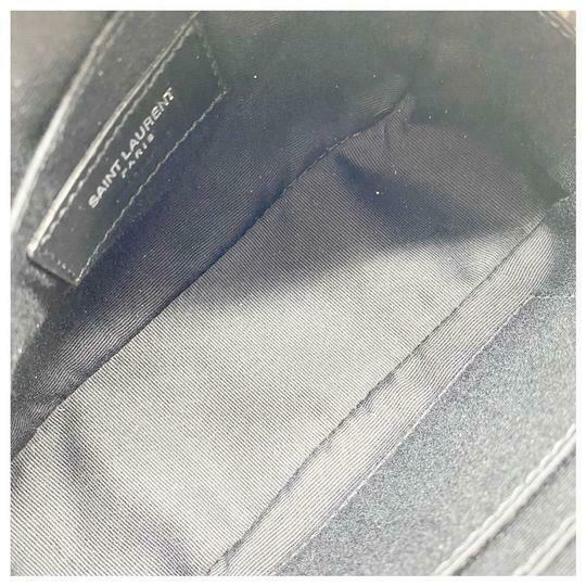 Saint Laurent Camera Bag Lou Monogram Silver Leather Satchel