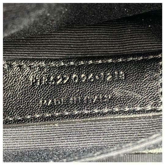 Saint Laurent Camera Bag Lou Monogram Silver Leather Satchel