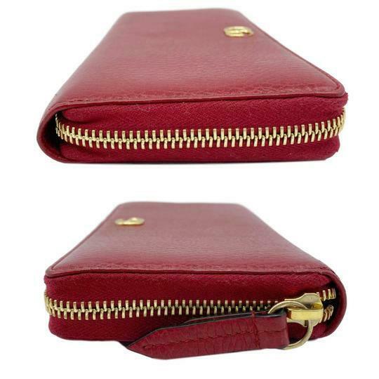 Gucci Red Marmont Petite Leather Zip Around Wallet