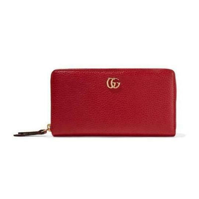 Gucci Red Marmont Petite Leather Zip Around Wallet