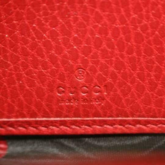 Gucci Red Marmont Petite Leather Zip Around Wallet