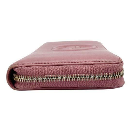 Gucci Pink Soho Pebbled Calfskin Zip Around Wallet
