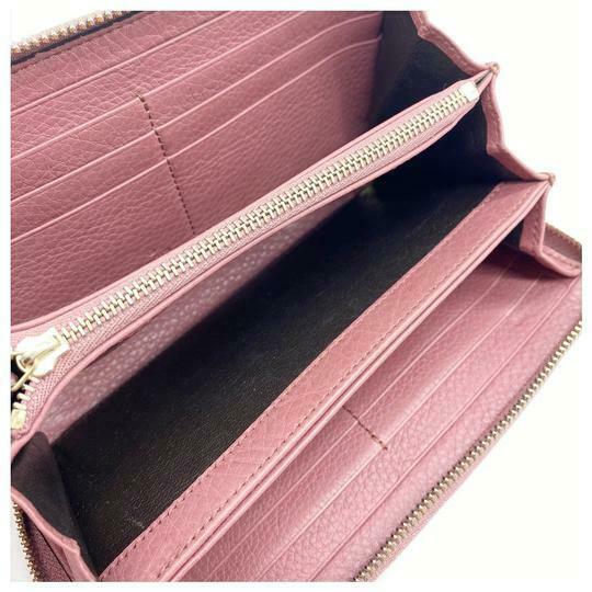 Gucci Pink Soho Pebbled Calfskin Zip Around Wallet