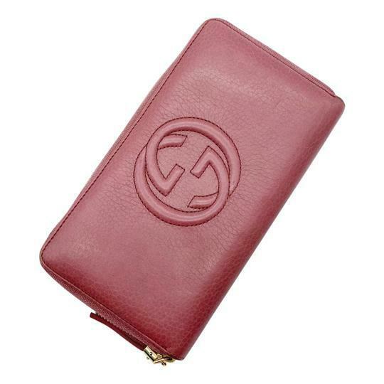Gucci Pink Soho Pebbled Calfskin Zip Around Wallet