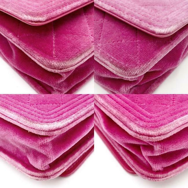 Chanel Boy Wallet on Chain Quilted Woc Pink Velvet Cross Body Bag