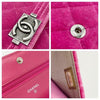 Chanel Boy Wallet on Chain Quilted Woc Pink Velvet Cross Body Bag