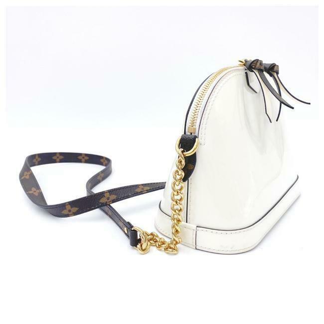 Louis Vuitton Alma Monogram Mini Snow White Miroir Vernis Leather Shoulder Bag