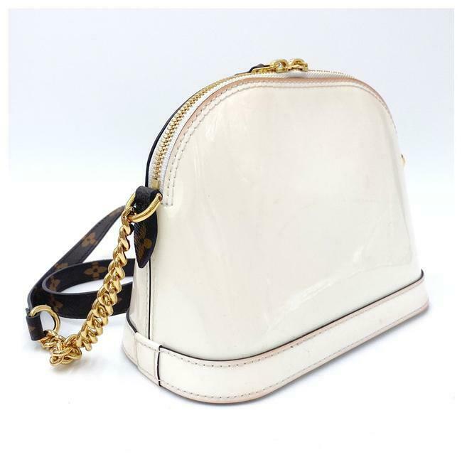 Louis Vuitton Alma Monogram Mini Snow White Miroir Vernis Leather Shoulder Bag