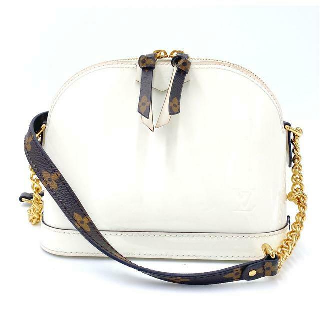 Louis Vuitton Alma Monogram Mini Snow White Miroir Vernis Leather Shoulder Bag