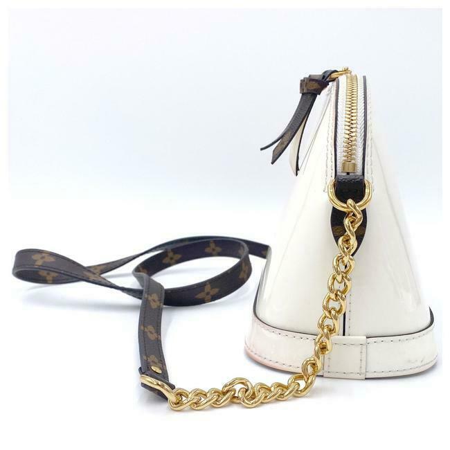 Louis Vuitton Alma Monogram Mini Snow White Miroir Vernis Leather Shoulder Bag