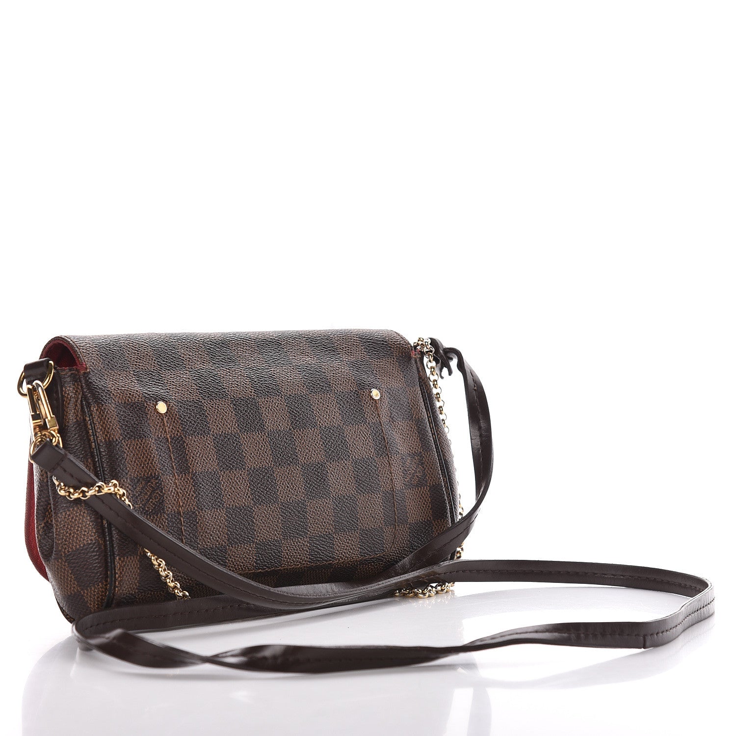Louis Vuitton Favorite Damier Ebene Pm Brown Coated Canvas Clutch