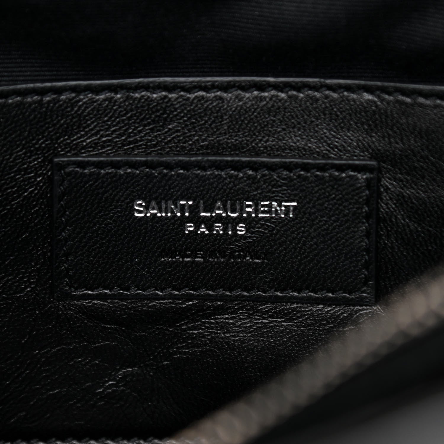 SAINT LAURENT Sheepskin Matelasse Chevron Monogram Large College Satchel Black