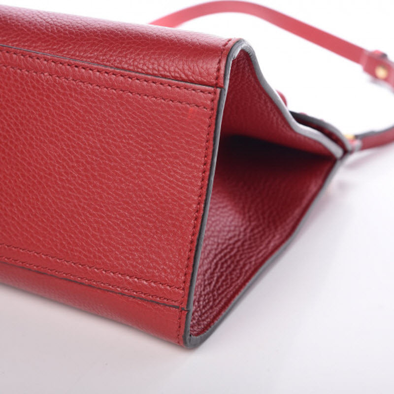 Gucci GG Marmont Top Handle Calfskin Small Red Leather Shoulder Bag