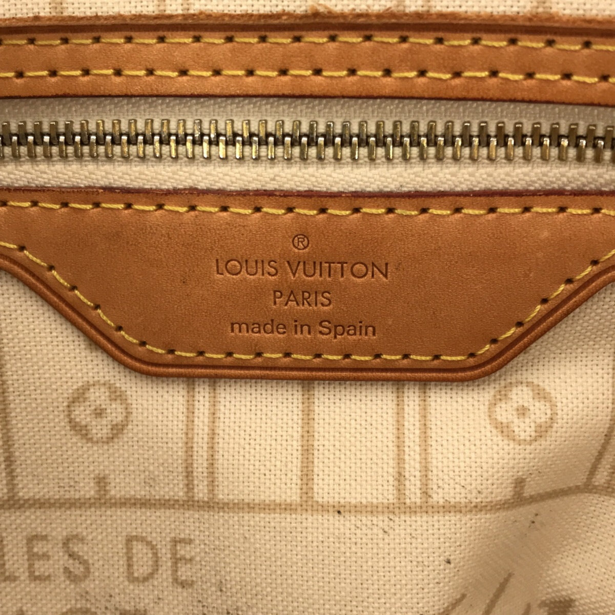 LOUIS VUITTON Neverfull MM Damier Tote Bag N51107 Azur Damier Canvas