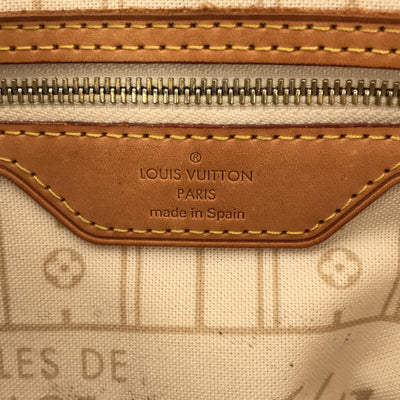 LOUIS VUITTON Neverfull MM Damier Tote Bag N51107 Azur Damier Canvas