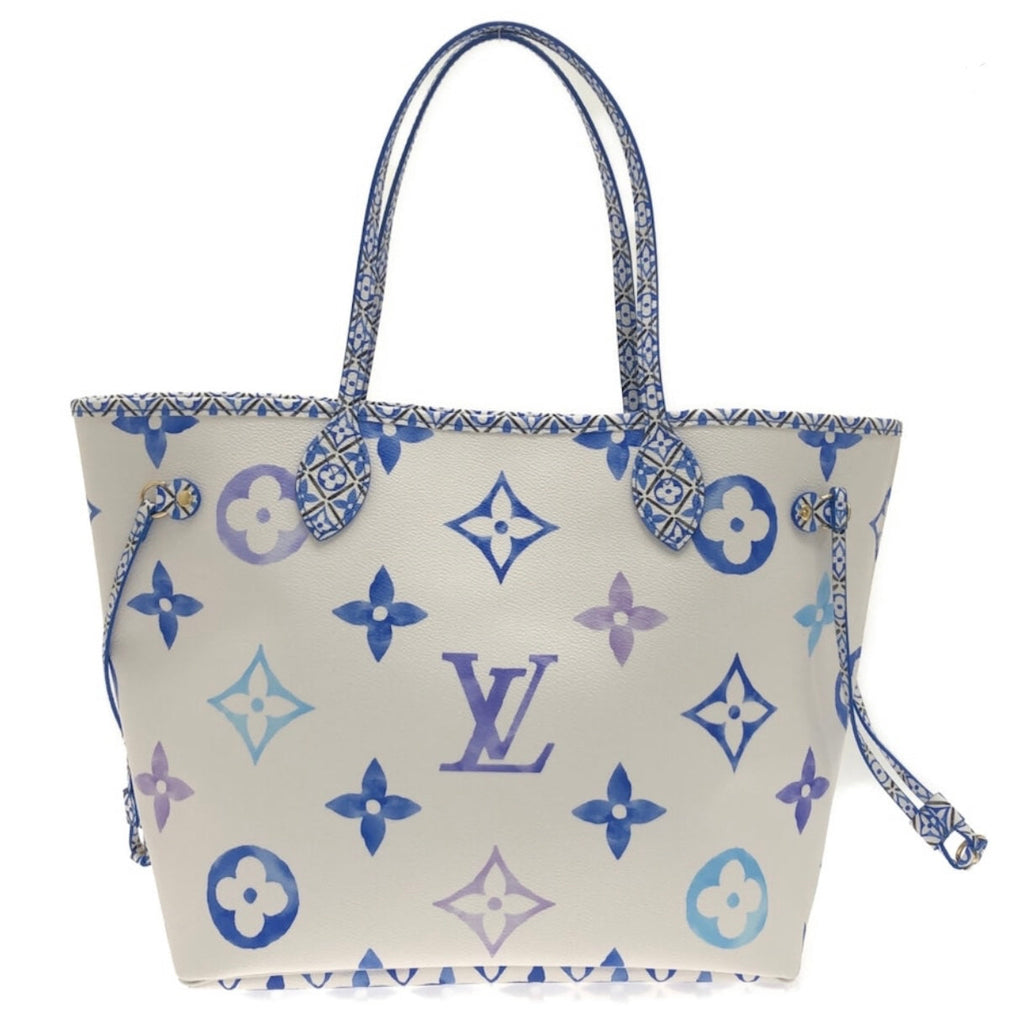 LOUIS VUITTON Neverfull MM Tote Bag BY THE POOL Beige White M22978