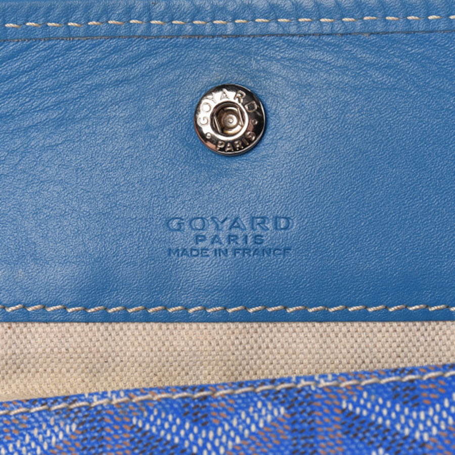 Goyard Goyardine Saint Louis Pm Sky Blue Coated Canvas and Leather Tote