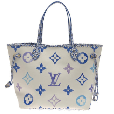LOUIS VUITTON Neverfull MM By the Pool Tote Bag M22979 Blue Monogram Canvas