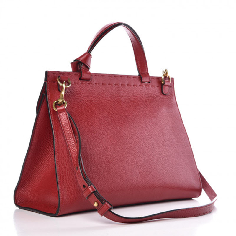 Gucci GG Marmont Top Handle Calfskin Small Red Leather Shoulder Bag