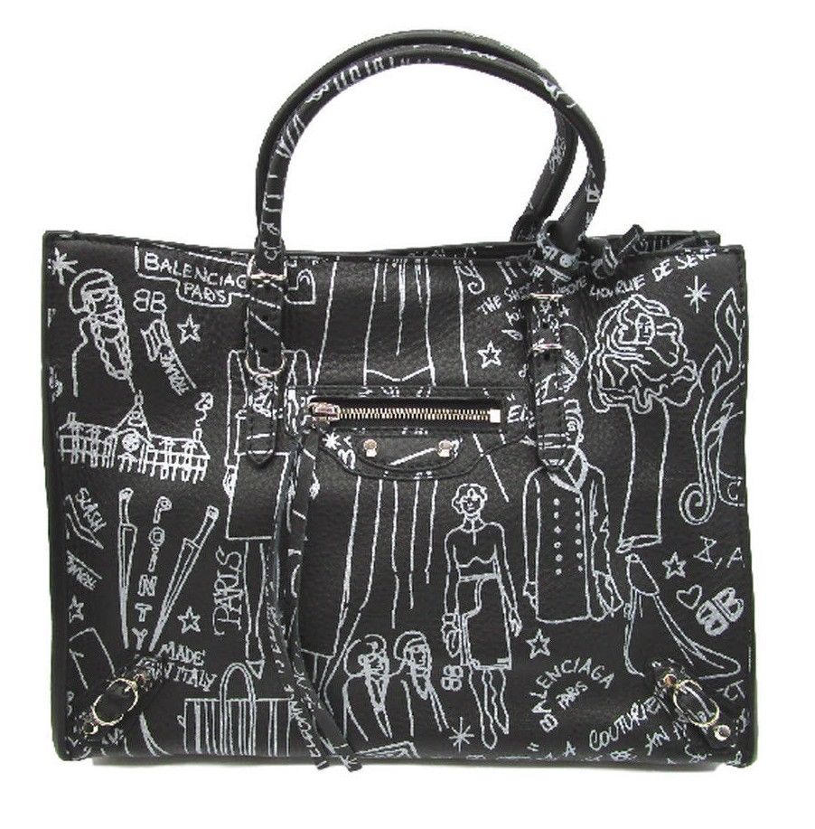 Balenciaga Mini Paper A6 Black Leather Tote $1890