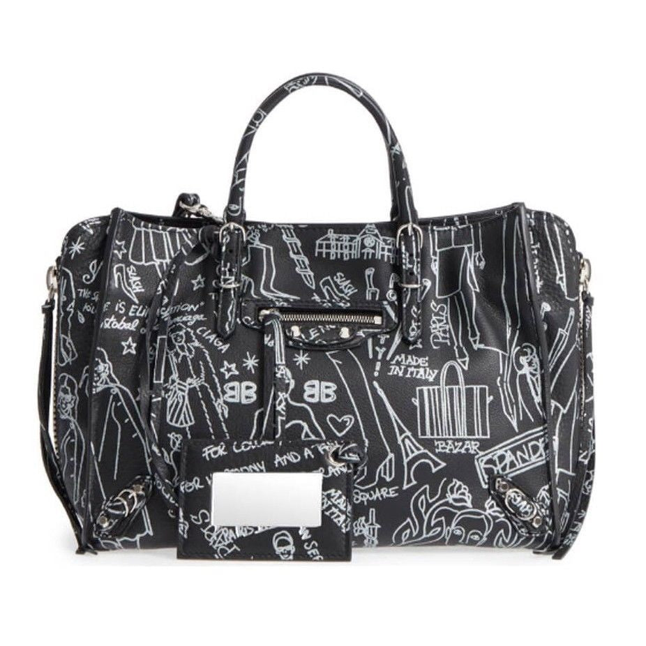 Balenciaga Mini Paper A6 Black Leather Tote $1890