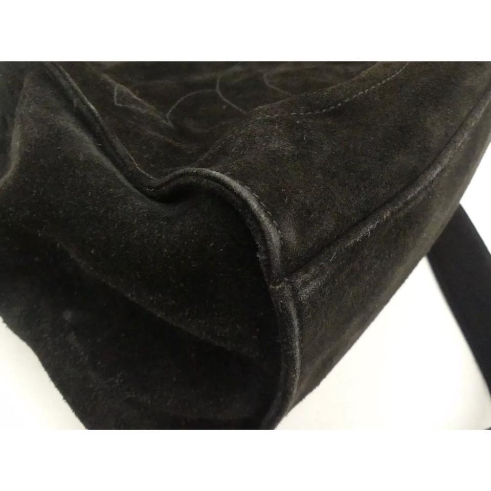 CHANEL Black Vintage Suede CC Chain Bucket Backpack Shoulder Bag - MyDesignerly