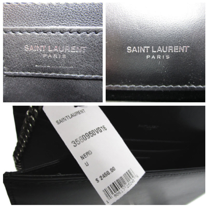 Saint Laurent Monogram Kate Monogram Medium Tassel Stars Black Calfskin Leather