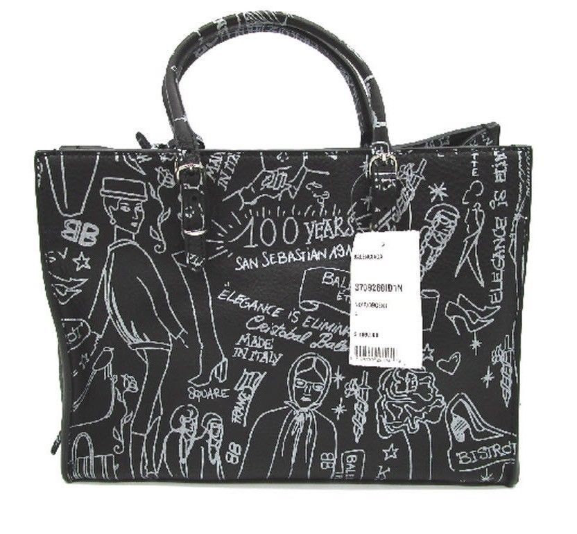 Balenciaga Mini Paper A6 Black Leather Tote $1890