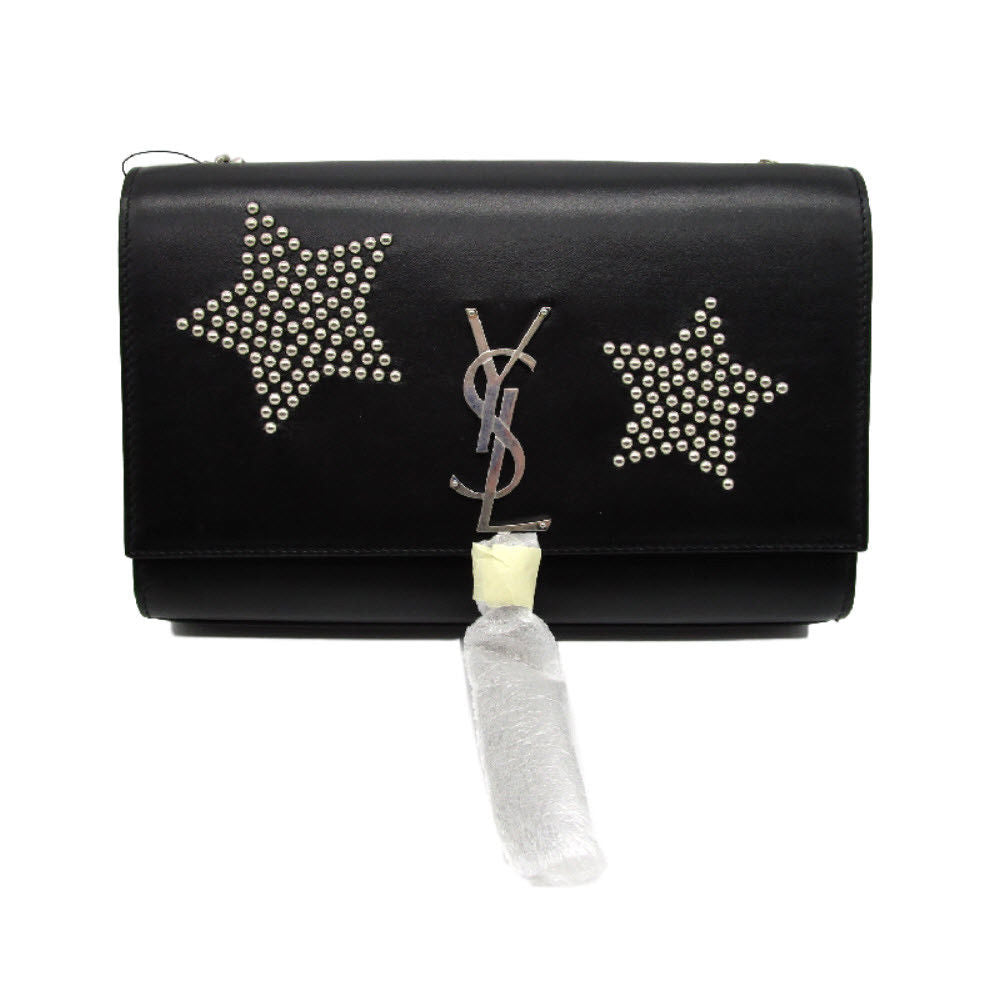 Saint Laurent Monogram Kate Monogram Medium Tassel Stars Black Calfskin Leather