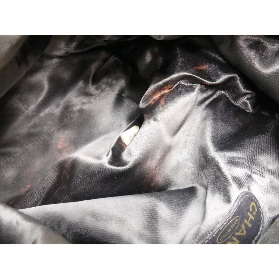 CHANEL Black Vintage Suede CC Chain Bucket Backpack Shoulder Bag - MyDesignerly