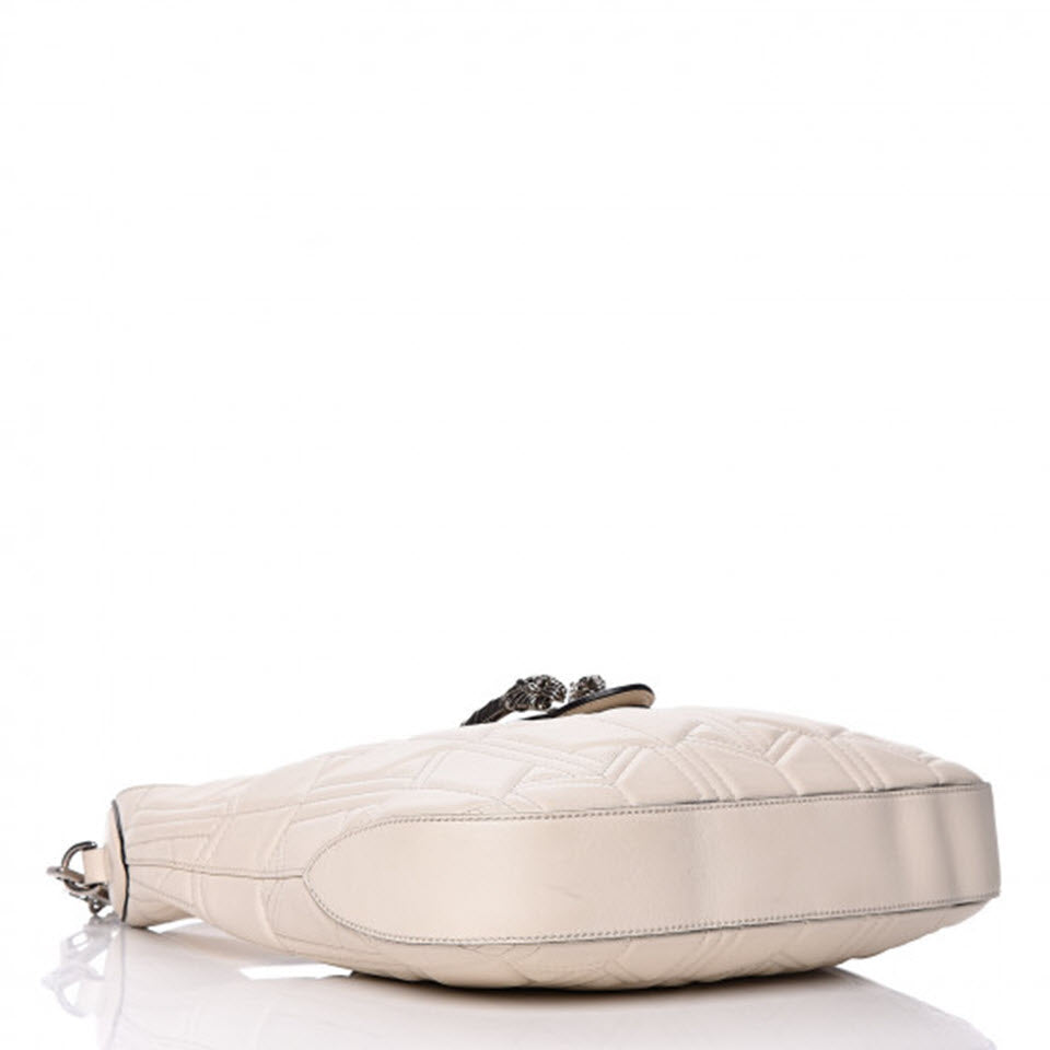 Gucci Dionysus Calfskin Quilted Small White Leather Hobo Bag