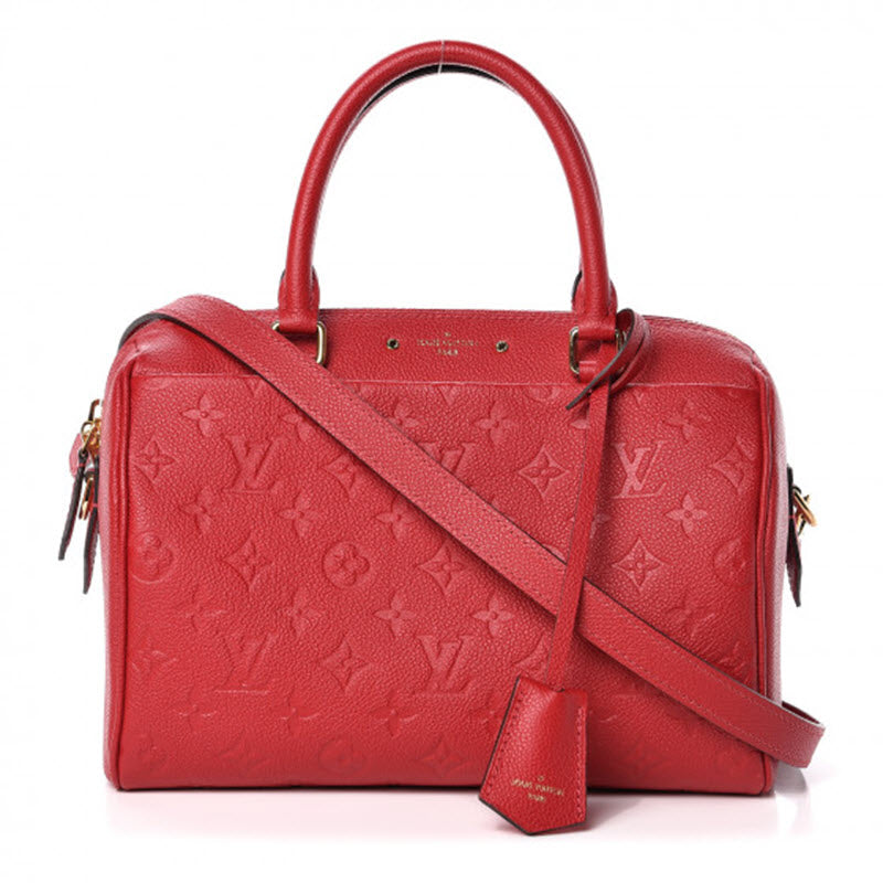 Louis Vuitton Speedy Bandouliere 25 Empreinte Red Leather Shoulder Bag