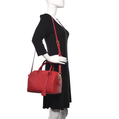Louis Vuitton Speedy Bandouliere 25 Empreinte Red Leather Shoulder Bag