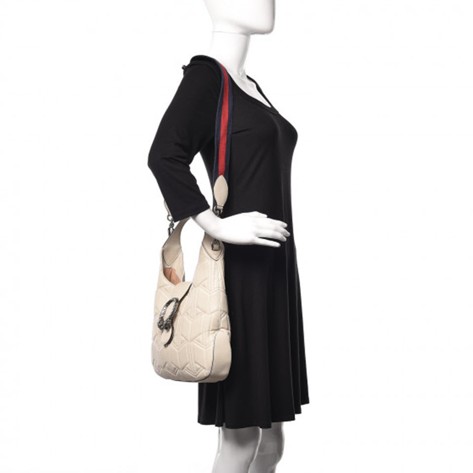 Gucci Dionysus Calfskin Quilted Small White Leather Hobo Bag