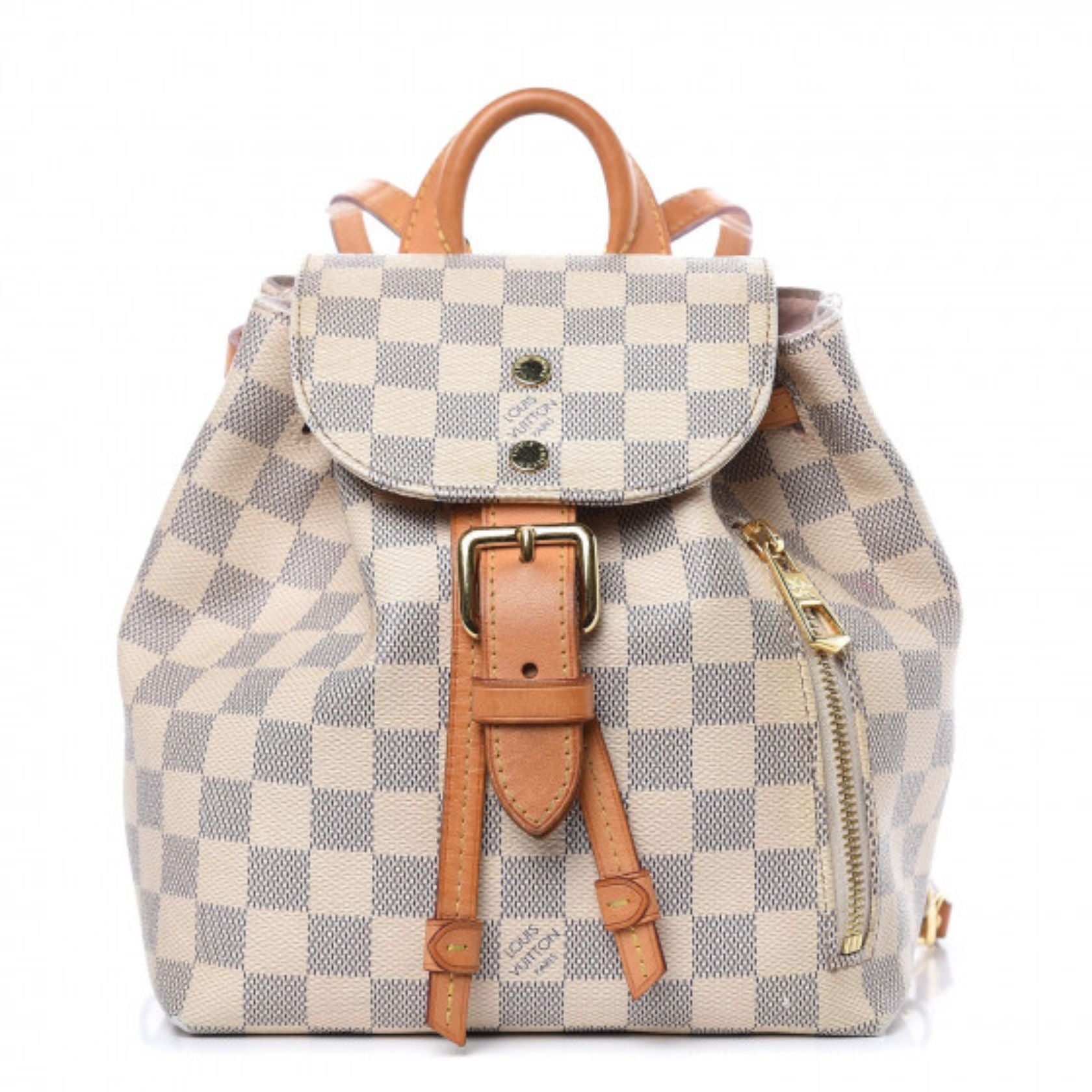 Louis Vuitton Sperone White Damier Azur Canvas Backpack - MyDesignerly