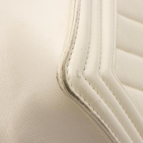 Chanel Old Medium Boy Bag Cream White Chevron