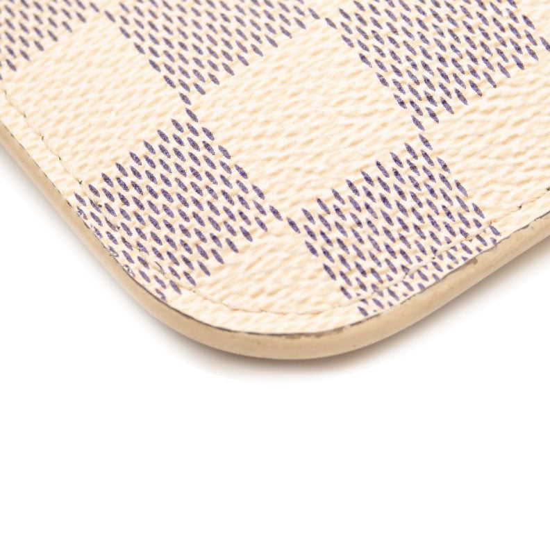 USED LOUIS VUITTON Damier Azur Neverfull MM GM Pochette in Rose Ballerine