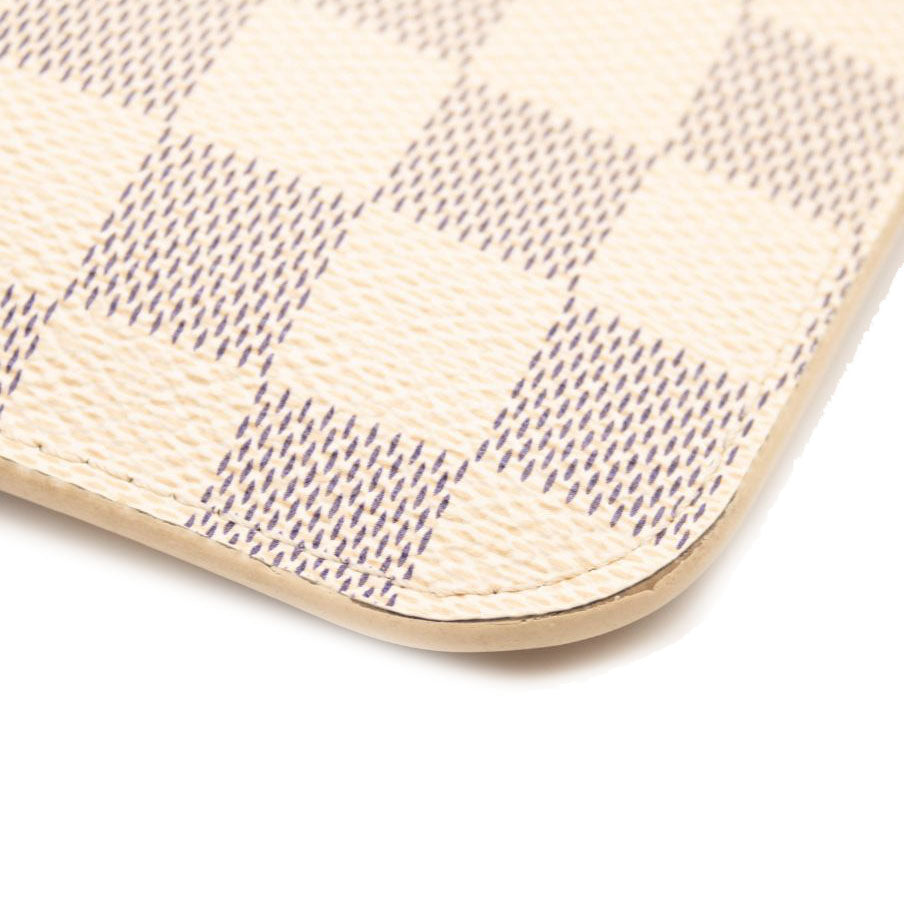 USED LOUIS VUITTON Damier Azur Neverfull MM GM Pochette in Rose Ballerine