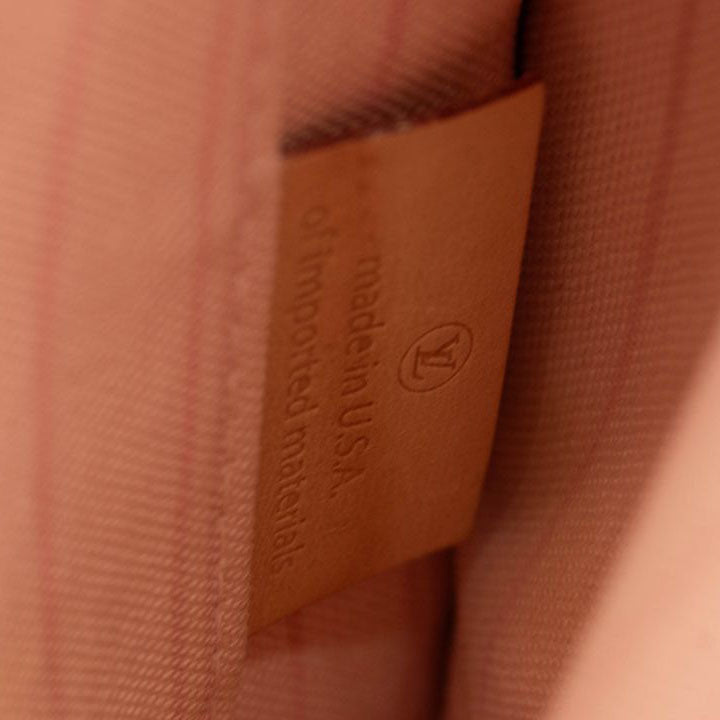 USED LOUIS VUITTON Damier Azur Neverfull MM GM Pochette in Rose Ballerine