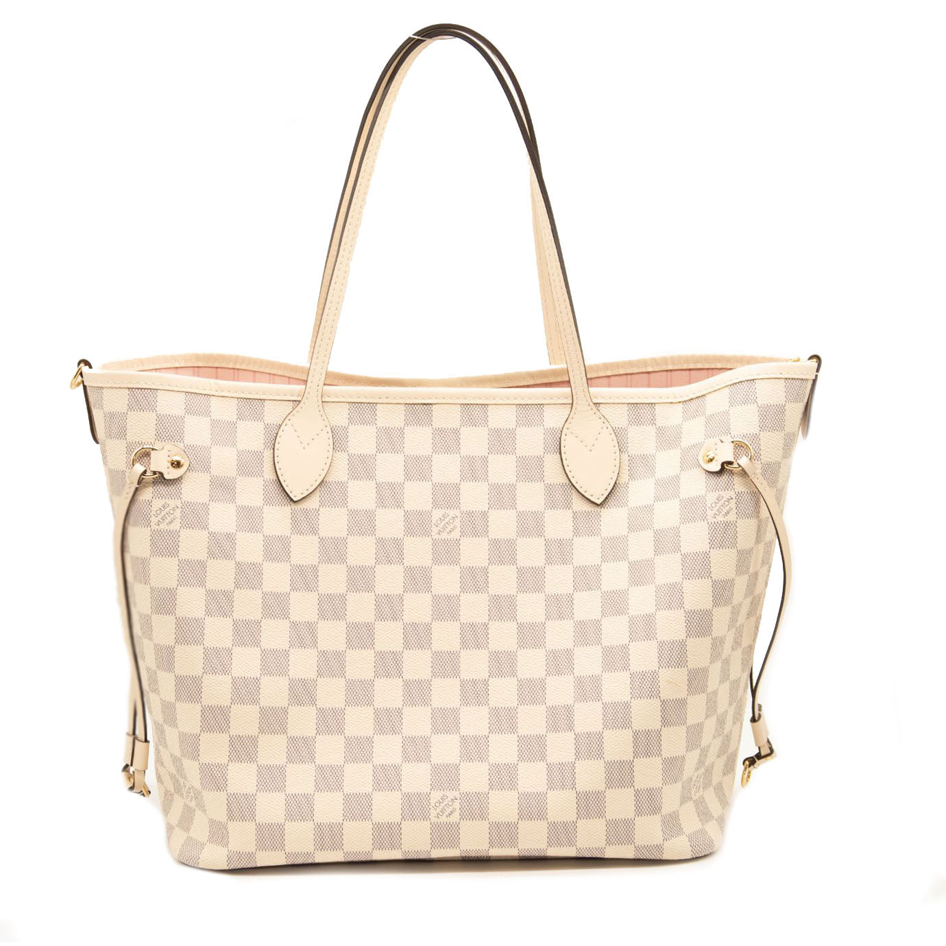 LOUIS VUITTON Braided Damier Azur Neverfull MM Rose Ballerine