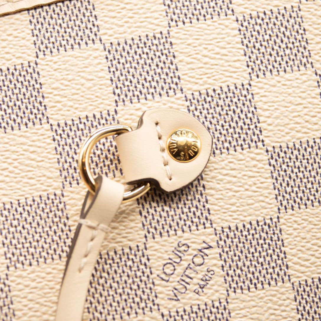 LOUIS VUITTON Braided Damier Azur Neverfull MM Rose Ballerine