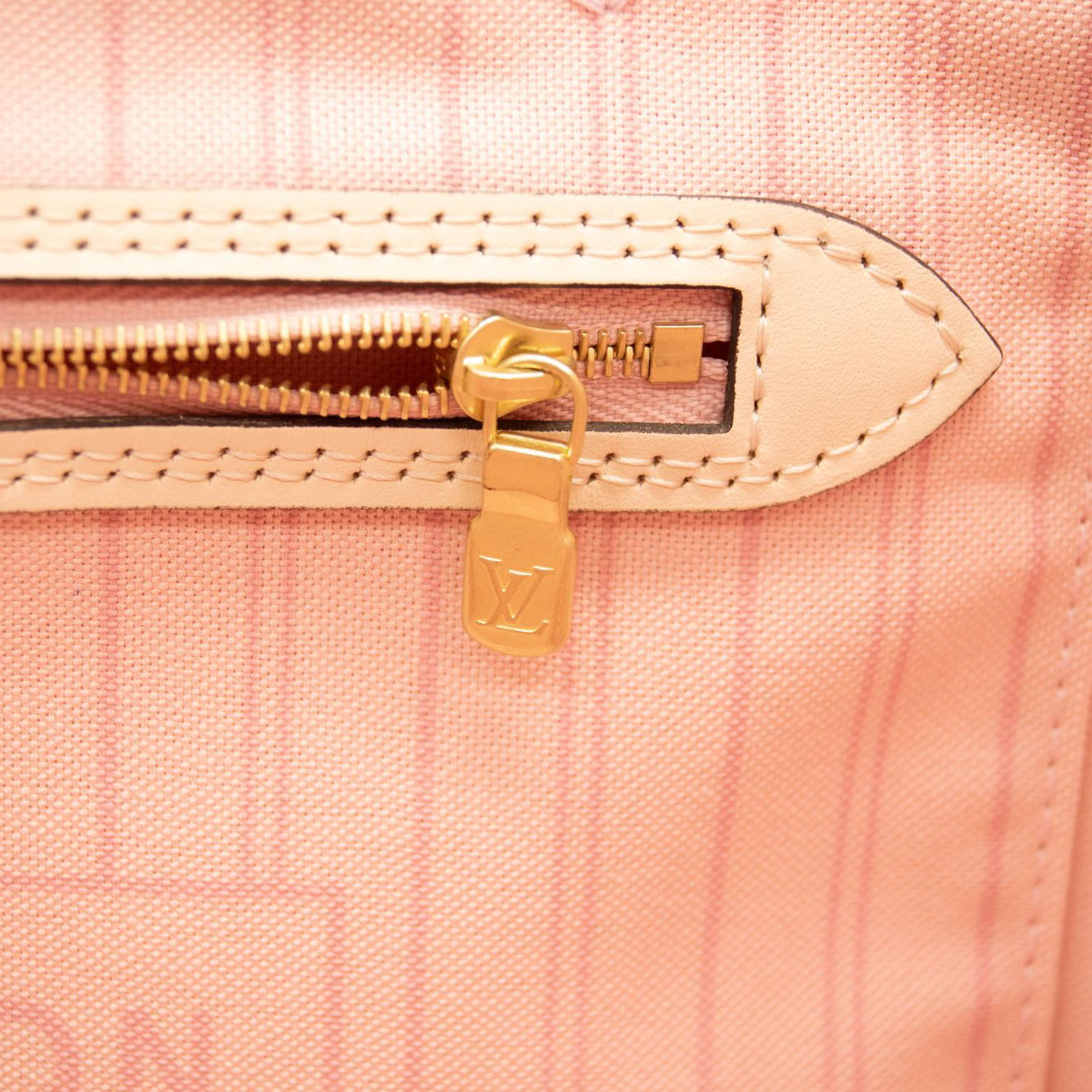 LOUIS VUITTON Braided Damier Azur Neverfull MM Rose Ballerine