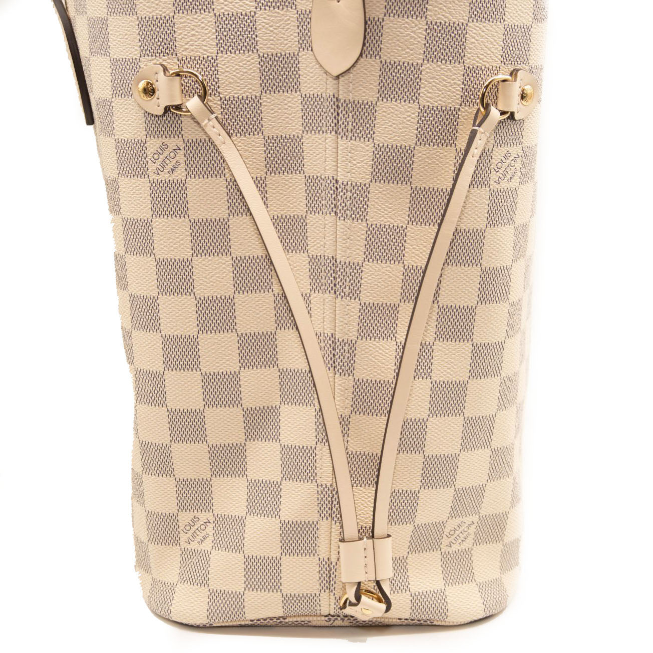 LOUIS VUITTON Braided Damier Azur Neverfull MM Rose Ballerine