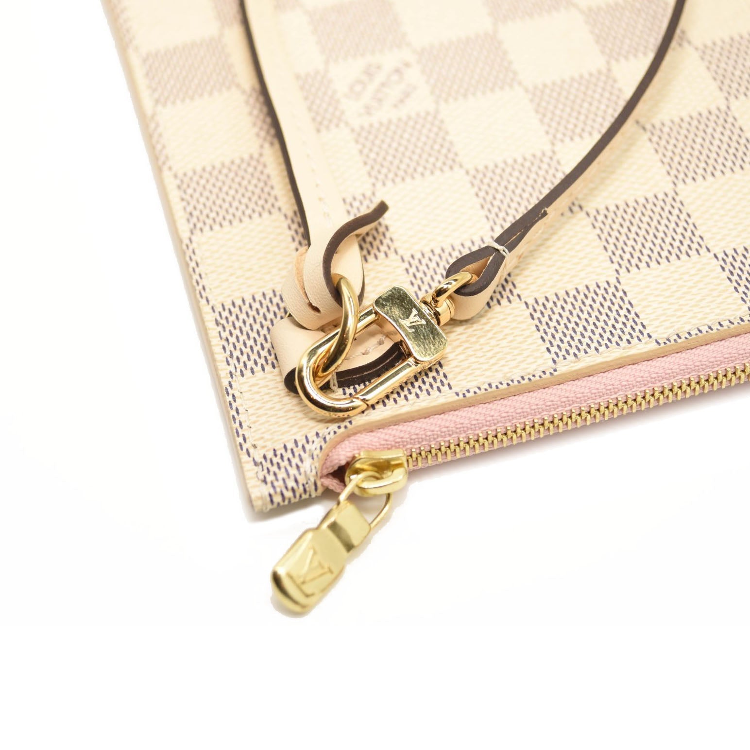LOUIS VUITTON Braided Damier Azur Neverfull MM Rose Ballerine