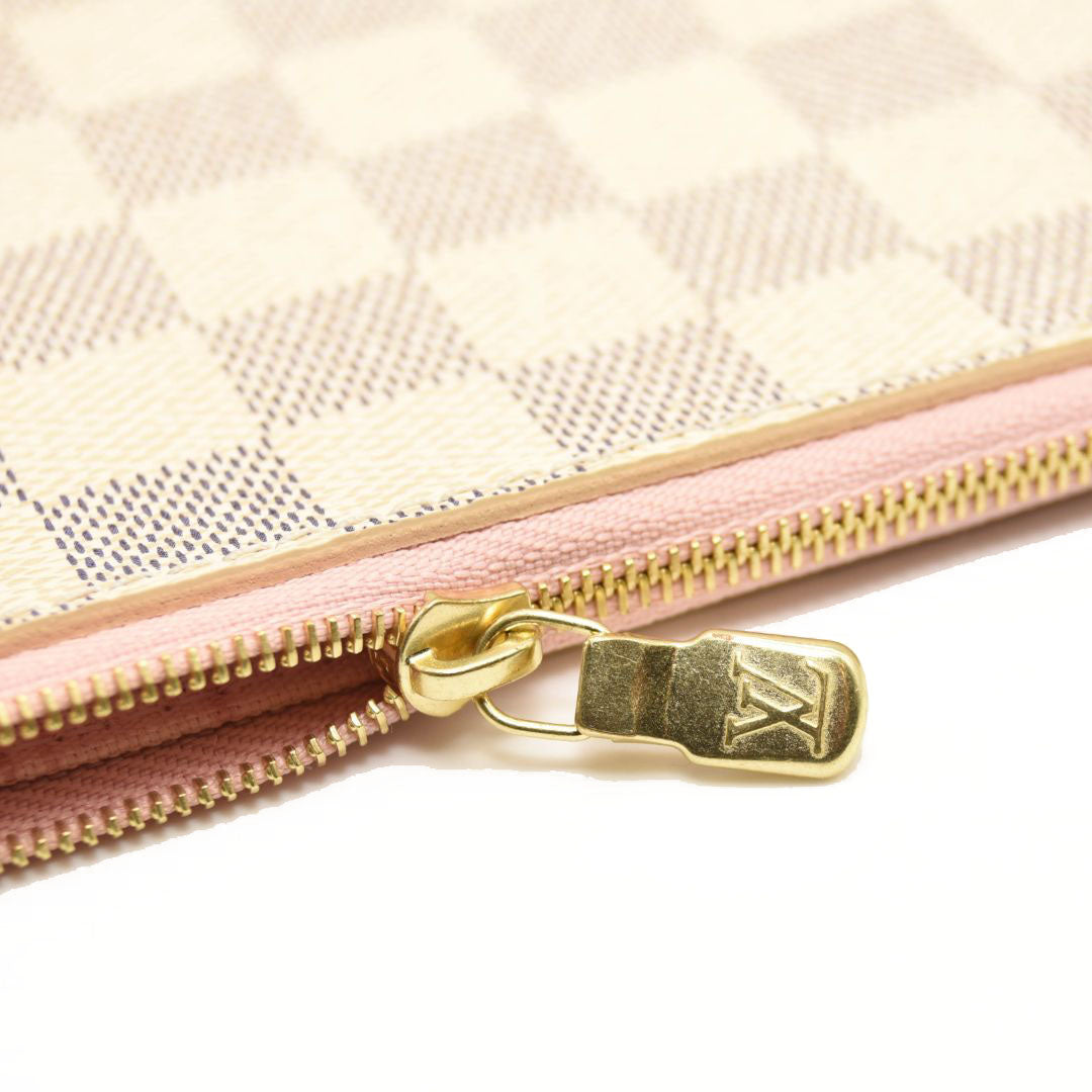LOUIS VUITTON Braided Damier Azur Neverfull MM Rose Ballerine