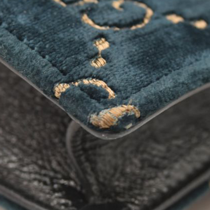 Gucci Dionysus GG Super Mini Blue Velvet Crossbody Bag WOC Chain Wallet